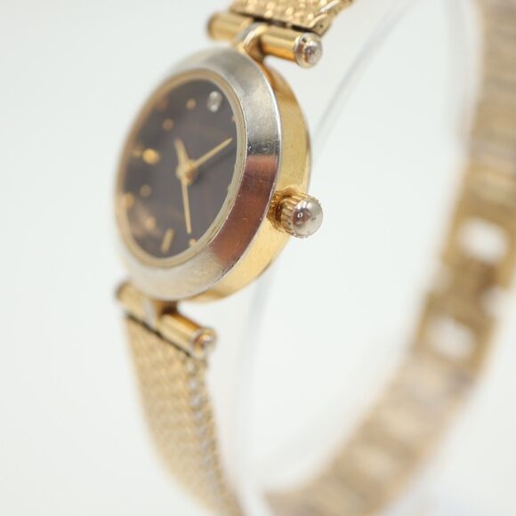Chariot Diamond Women's Watch 22mm Brown Dial Gold Tone Bracelet w New Battery - Picture 9 of 16